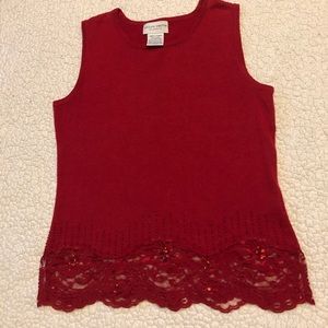 Jaclyn Smith Women’s Red Sleeveless Tank Top